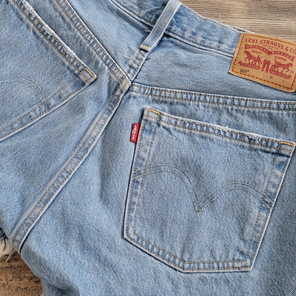 Levis Shorts Size 27 Jean Shorts 14in Waist - Picture 4 of 8